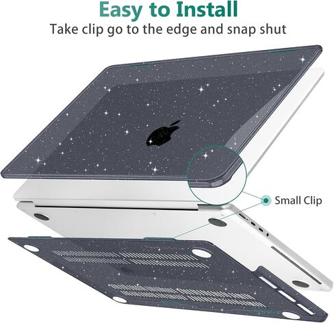 May Chen متوافق مع حافظة MacBook Pro 14 بوصة 2023 2022 2021 إصدار M3 A2918 A2992 M2 A2779 M1 A2442 Pro/Max، حافظة بلاستيكية صلبة مع غطاء لوحة مفاتيح، ساكورا بينك جليتر سباركل in Saudi Arabia