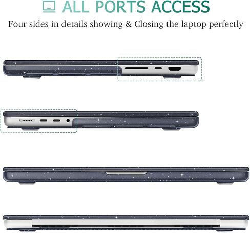 May Chen متوافق مع حافظة MacBook Pro 14 بوصة 2023 2022 2021 إصدار M3 A2918 A2992 M2 A2779 M1 A2442 Pro/Max، حافظة بلاستيكية صلبة مع غطاء لوحة مفاتيح، ساكورا بينك جليتر سباركل in Saudi Arabia