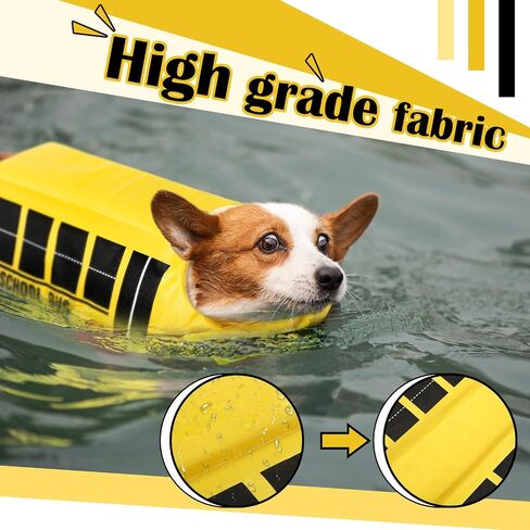 زي الهالوين لحافلة المدرسة للحيوانات الأليفة، زي الكلب المضحك، سترة النجاة لحافلة المدرسة الصفراء، سترة السباحة والقوارب، سترة تعويم المياه، بدلة الهالوين للحيوانات الأليفة لإكسسوارات تنكرية للكلاب لحفلات الهالوين (L) in Kuwait