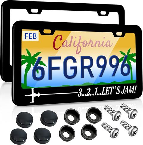 License Plate Frames 2 Pack for Women Car Plate Holder Cover Cute Daisy Flower Blossom Colorful Metal Tag Frame Stainless Steel Car Front Rear Plate Decor in Saudi Arabia