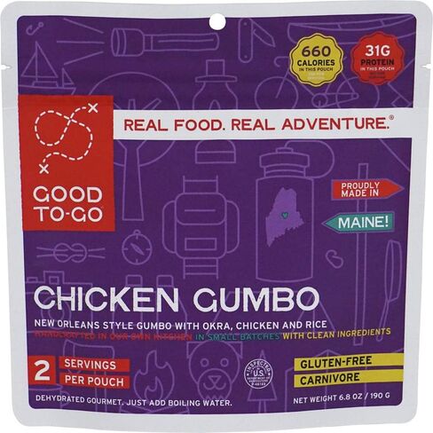 GOOD TO-GO Chicken Gumbo | Camping Food, Backpacking Food (Double Serving) | Just Add Water Meals, Backpacking Meals | Dehydrated Meals Taste Better Than Freeze Dried Meals in Saudi Arabia