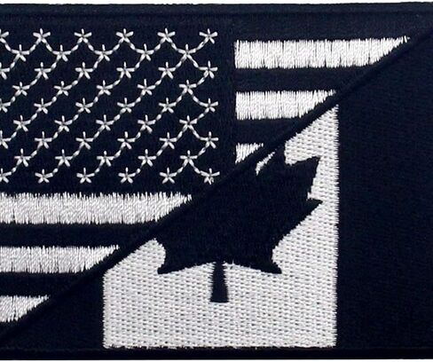 USA American United State Canada Flag Patch Embroidered Applique Iron On Sew On Emblem, White & Black in Saudi Arabia