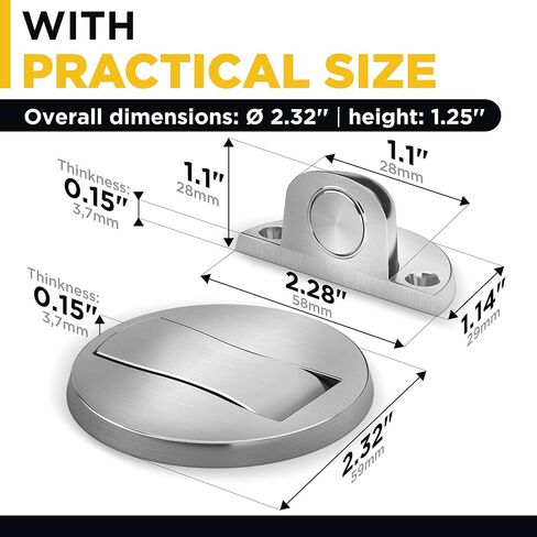 Magnetic Door Stoppers for Bottom of Door 2pcs - Magnetic Door Stops Floor Mount - Magnetic Door Holder Door Catcher - Door Stopper Wall Protector - Door Stop Heavy Duty - Magnetic Doorstop in Kuwait