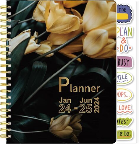 Planner 2024-2025 Monthly Planner 2024 Weekly Planner Spiral Bound 18 Month Daily Planner from January 2024 to June 2025, 8.5 x 11, Monthly Index Tabs, 4 Sticker Sheets(Moon-3) in Saudi Arabia