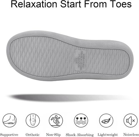 Panda Bros Women's Adjustable Slippers, Diabetic Slippers for Women Memory Foam, Open Toe Swollen Feet Slippers Bedroom House Indoor Outdoor Shoes with Rubber Sole in Saudi Arabia