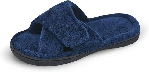 Panda Bros Women's Adjustable Slippers, Diabetic Slippers for Women Memory Foam, Open Toe Swollen Feet Slippers Bedroom House Indoor Outdoor Shoes with Rubber Sole in Saudi Arabia