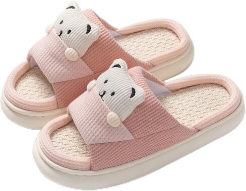 شباشب Bear Slippers النسائية اللطيفة للمنزل، صنادل قطنية على شكل دب للاستخدام المنزلي، شباشب ناعمة لطيفة للاستخدام الداخلي والخارجي in Kuwait