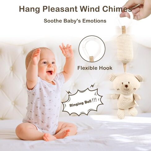 Soft Baby Hanging Toys for Stroller and Car Seat, Bear Baby Travel Toy with Ringing Bell for Infants 0 Months and Up Boys and Girls in Saudi Arabia