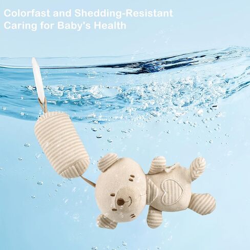 Soft Baby Hanging Toys for Stroller and Car Seat, Bear Baby Travel Toy with Ringing Bell for Infants 0 Months and Up Boys and Girls in Saudi Arabia