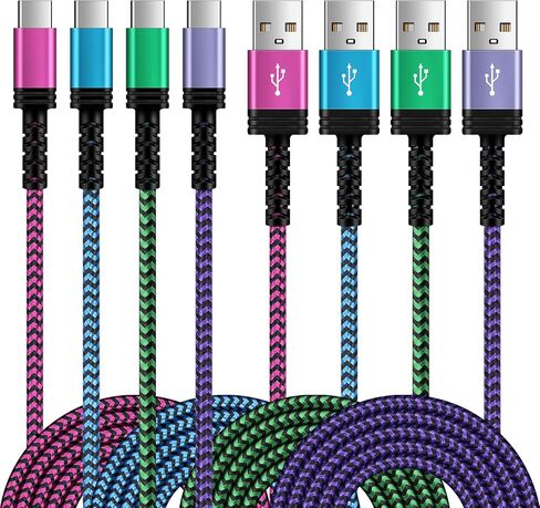كابل USB من النوع C 6FT/4 عبوات لهاتف Samsung Galaxy A15 5G A55 S24 Ultra A35 A14 A54 S23 S22، iPhone 15/15 Pro/15 Pro Max/15 Plus، 3.1A USB إلى USB C شاحن سلك سيارة كابل شحن سريع لهاتف Pixel 8 Pro 7 6 أ in Saudi Arabia