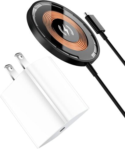 شاحن لاسلكي مغناطيسي AICase iPhone 14 كابل USB-C مدمج مع محول PD متوافق مع شاحن MagSafe لهاتف iPhone 14/14 Pro/14 Plus/14 Pro Max/iPhone 13/13 Pro/13 Pro Max/13 Mini/iPhone 12 in Saudi Arabia
