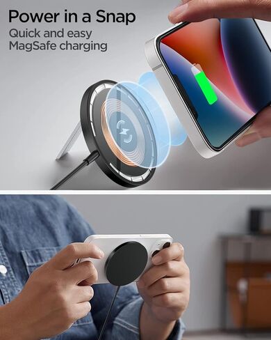 شاحن لاسلكي مغناطيسي AICase iPhone 14 كابل USB-C مدمج مع محول PD متوافق مع شاحن MagSafe لهاتف iPhone 14/14 Pro/14 Plus/14 Pro Max/iPhone 13/13 Pro/13 Pro Max/13 Mini/iPhone 12 in Saudi Arabia