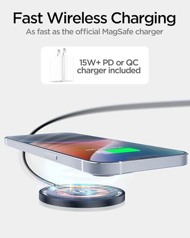 شاحن لاسلكي مغناطيسي AICase iPhone 14 كابل USB-C مدمج مع محول PD متوافق مع شاحن MagSafe لهاتف iPhone 14/14 Pro/14 Plus/14 Pro Max/iPhone 13/13 Pro/13 Pro Max/13 Mini/iPhone 12 in Saudi Arabia