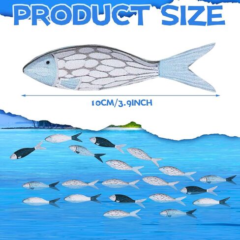 Blulu 20 Pcs Summer Coastal Metal Fish Wall Decor Coastal Fish Wall Art Nautical Marine Fish Wall Sculpture Modern Beach Themed Fish Ocean Wall Decoration for Bedroom Living Room (Vibrant Color) in Saudi Arabia
