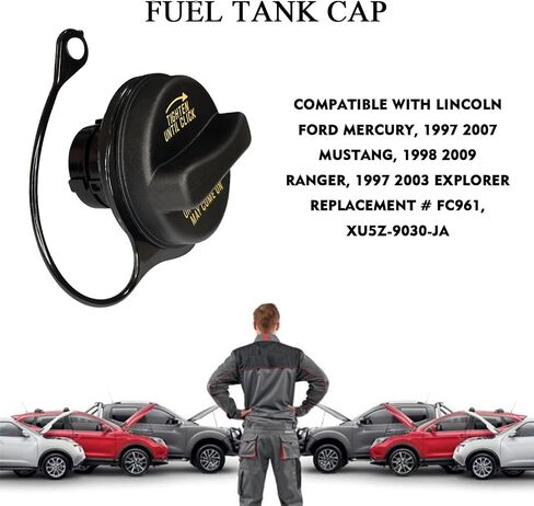 غطاء غاز مناسب لسيارة Ford Lincoln Mercury، استبدال غطاء الوقود لسيارة Mustang 1997-2007، 1998-2009 Ranger، 1997-2003 Explorer، 1999-2004 Town Car، 1998-1999 Tracer، F150، استبدال # FC961، XU5Z-9030-JA in Saudi Arabia