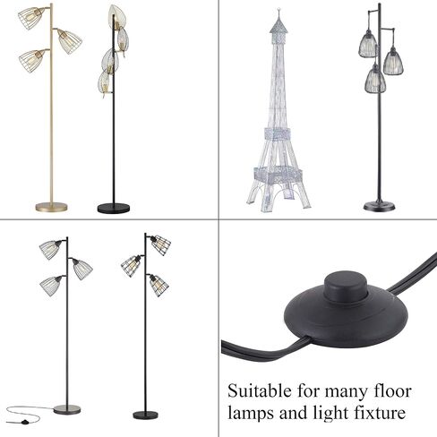 UL Listed Foot Switch Floor Foot Inline Pedal Push Switch, Round Lamp Light Foot Control Footswitch AC 100-250V, Step On Switches for Light Lamp On-Off Control (Black) in Saudi Arabia