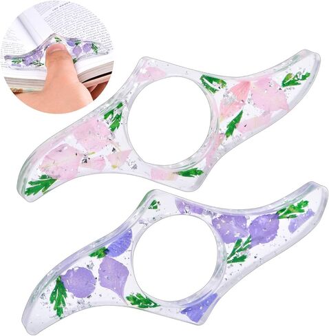 حامل صفحة الكتاب، حامل صفحة كتاب الإبهام، زهور مجففة لحامل صفحة الراتنج، ملحقات قراءة قارئ الكتب كهدية للمعلمين وهدايا دودة الكتب، هدايا لمحبي الكتب - أبيض in Kuwait