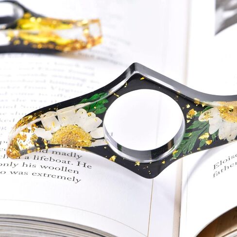 SKYNEO Book Page Holder, Thumb Book Page Holder, Dried Flowers for Resin Page Holder, Book Reader Reading Accessories for Teachers Gift and Bookworm Gifts, Gifts for Book Lover - Black in Saudi Arabia