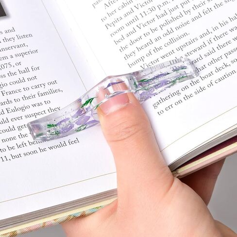 حامل صفحة الكتاب، حامل صفحة كتاب الإبهام، زهور مجففة لحامل صفحة الراتنج، ملحقات قراءة قارئ الكتب كهدية للمعلمين وهدايا دودة الكتب، هدايا لمحبي الكتب - أبيض in Kuwait