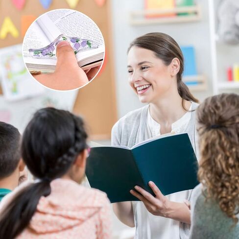 حامل صفحة الكتاب، حامل صفحة كتاب الإبهام، زهور مجففة لحامل صفحة الراتنج، ملحقات قراءة قارئ الكتب كهدية للمعلمين وهدايا دودة الكتب، هدايا لمحبي الكتب - أبيض in Kuwait