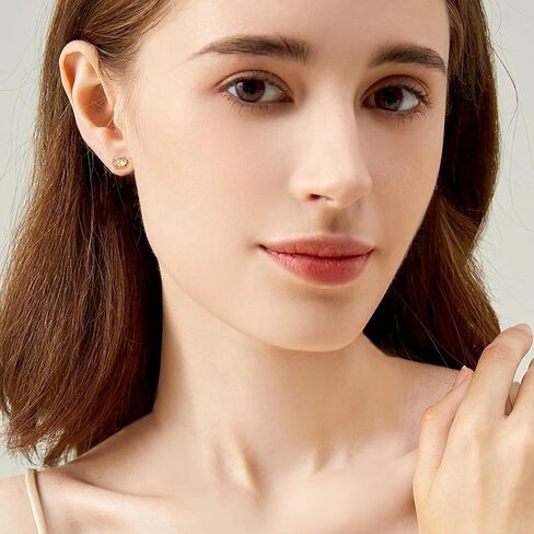 5 Pairs Stainless Steel Earrings for Women Hypoallergenic Cubic Zirconia Stud Earring Trendy colored Silver Stud Earrings Screw Flat Back for Women Men Girls Jewelry Gift. in Saudi Arabia