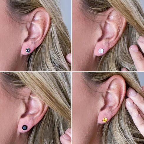 5 Pairs Stainless Steel Earrings for Women Hypoallergenic Cubic Zirconia Stud Earring Trendy colored Silver Stud Earrings Screw Flat Back for Women Men Girls Jewelry Gift. in Saudi Arabia