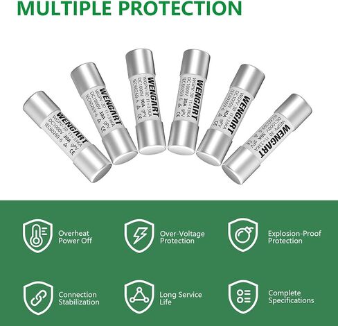 Solar Fuses WGPV-30,DC1000V,10x38mm,I133kA,Fast Photovoltaic Fuses for Solar Photovoltaic Applications,10pcs (30Amp) in Saudi Arabia