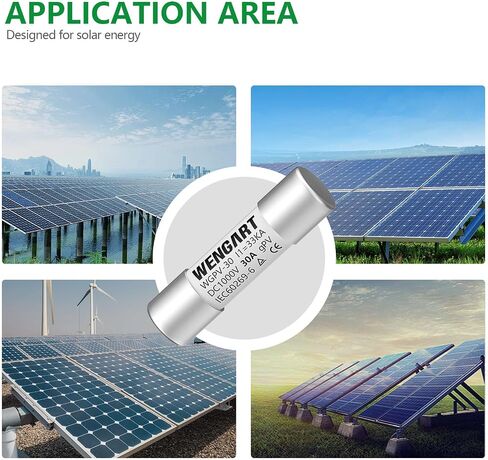 Solar Fuses WGPV-30,DC1000V,10x38mm,I133kA,Fast Photovoltaic Fuses for Solar Photovoltaic Applications,10pcs (30Amp) in Saudi Arabia