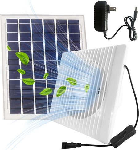 مروحة تعمل بالطاقة الشمسية، مروحة عادم تعمل بالطاقة الشمسية مقاس 10 بوصات، لوحة شمسية بقدرة 15 وات مع دعامة تعمل بالطاقة الشمسية، تدفق هواء قوي للخارج، الدفيئة، حظيرة الدجاج، بيت الحيوانات الأليفة، السقيفة، المرآب in Kuwait