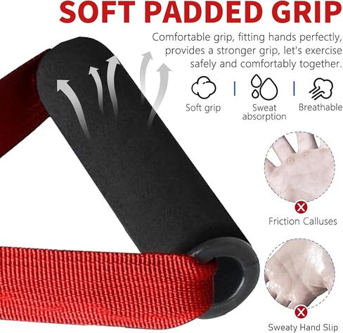 Premium Exercise Pull Handle,Resistance Bands Handles with Solid Locks,Soft Foam Wrapped Heavy Duty Handles with Strong Nylon Belt Grips Fitness Strap for Yoga Exercise Resistance Training in Saudi Arabia