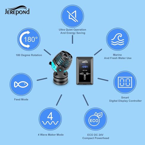 1050GPH Mini Wave Maker with Controller, Mini DC 24V Powerhead with Magnetic Mounting, Nano Wavemaker for aquarium 30 to 60 Gallons,for fresh and marine water fish tanks in Saudi Arabia