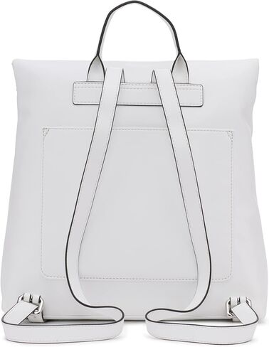 DKNY Women's Classic Tilly Md Foldover Backpack, Black/Silver, Large in Saudi Arabia