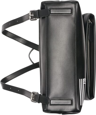 DKNY Women's Classic Tilly Md Foldover Backpack, Black/Silver, Large in Saudi Arabia