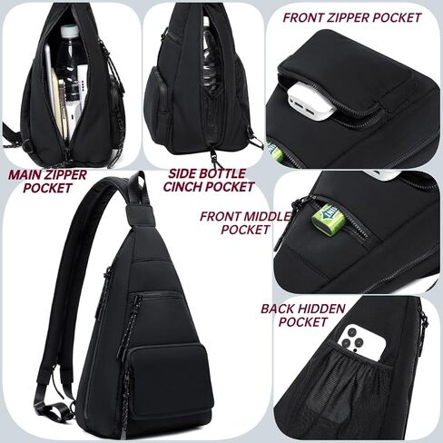 ER.Roulour Ultra-lightweight Sling Bag Puffy Crossbody Bag Cotton Padding Backpack Shoulder Daypack for Men Women in Saudi Arabia