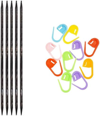 Knitter's Pride Dreamz Knitting Needles DPN Double Pointed 5 inch (12.5cm) (Set of 5) Size US 2 (2.75mm) Bundle with 10 Artsiga Crafts Stitch Markers 200104 in Saudi Arabia
