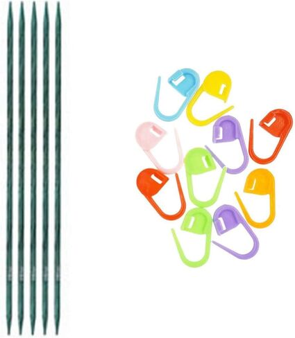Knitter's Pride Dreamz Knitting Needles DPN Double Pointed 5 inch (12.5cm) (Set of 5) Size US 2 (2.75mm) Bundle with 10 Artsiga Crafts Stitch Markers 200104 in Saudi Arabia