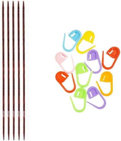 Knitter's Pride Dreamz Knitting Needles DPN Double Pointed 5 inch (12.5cm) (Set of 5) Size US 2 (2.75mm) Bundle with 10 Artsiga Crafts Stitch Markers 200104 in Saudi Arabia