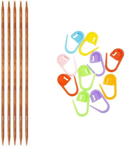 Knitter's Pride Dreamz Knitting Needles DPN Double Pointed 5 inch (12.5cm) (Set of 5) Size US 2 (2.75mm) Bundle with 10 Artsiga Crafts Stitch Markers 200104 in Saudi Arabia