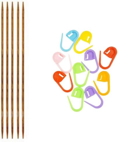 Knitter's Pride Dreamz Knitting Needles DPN Double Pointed 5 inch (12.5cm) (Set of 5) Size US 2 (2.75mm) Bundle with 10 Artsiga Crafts Stitch Markers 200104 in Saudi Arabia