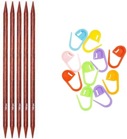 Knitter's Pride Dreamz Knitting Needles DPN Double Pointed 5 inch (12.5cm) (Set of 5) Size US 2 (2.75mm) Bundle with 10 Artsiga Crafts Stitch Markers 200104 in Saudi Arabia