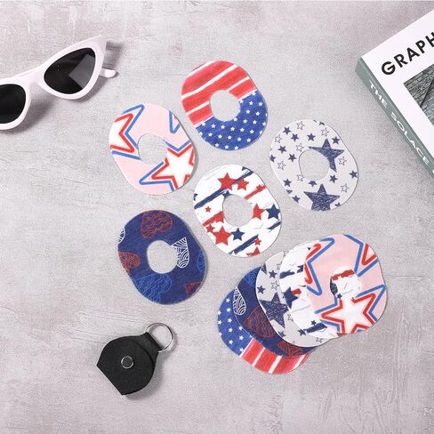 25pcs Skin Grip Adhesive Patch for Dexcom G7, American Flag Blood Sugar Monitor Over Patches Waterproof & Sweatproof Overpatch 4th of July Independence Day CGM Sensor Cover Decorations (5 Styles) in Saudi Arabia