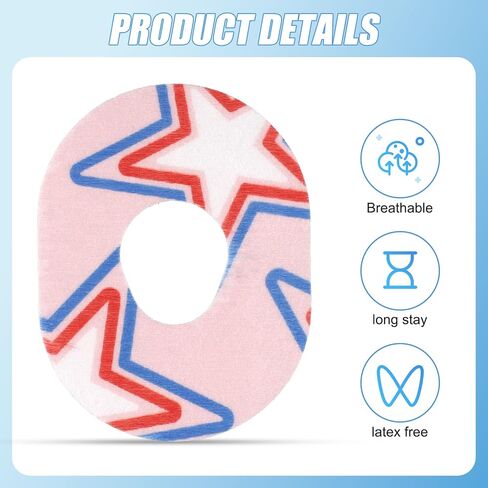 25pcs Skin Grip Adhesive Patch for Dexcom G7, American Flag Blood Sugar Monitor Over Patches Waterproof & Sweatproof Overpatch 4th of July Independence Day CGM Sensor Cover Decorations (5 Styles) in Saudi Arabia