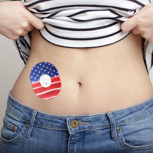25pcs Skin Grip Adhesive Patch for Dexcom G7, American Flag Blood Sugar Monitor Over Patches Waterproof & Sweatproof Overpatch 4th of July Independence Day CGM Sensor Cover Decorations (5 Styles) in Saudi Arabia