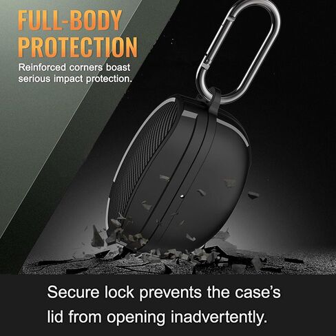 Compatible with Earbuds Sony WF-1000XM5 (2023) Case Cover Front LED Visible Full-Body TPU Military Hard Shell Protective Cover Case Skin with Keychain and Lanyard (Black) in Saudi Arabia