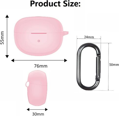 for New Bose Ultra Open Earbuds Case with Cleaner Kit 2024, Soft Silicone Shockproof Protective Cover Skin with Carabiner Women Men for Bose Open Ear Wireless Earbuds, Pink in Saudi Arabia