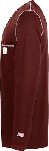 قمصان BOCOMAL FR للرجال 5.5oz خفيفة الوزن بأكمام طويلة، قميص Henley مقاوم للحريق CAT2 in Kuwait