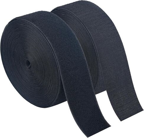 1in*11 Yard Sew On Hook and Loop Tape, Non-Adhesive Hook Loop Strips Roll, Strong Grip Fasteners Replace Button Zipper, Interlocking Tape for Sewing Clothing Curtains Bags Shoes Crafts in Saudi Arabia