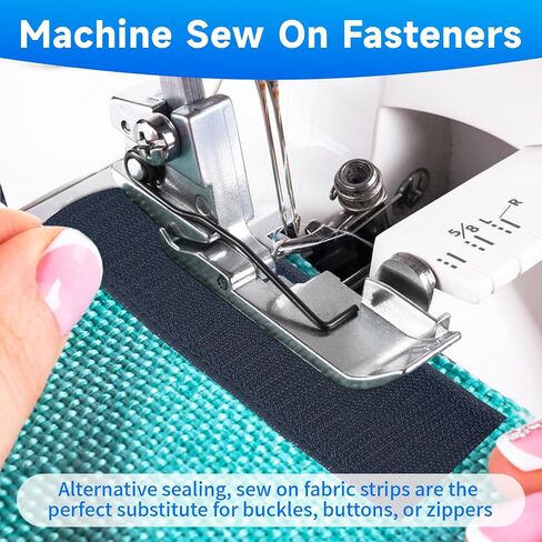 1in*11 Yard Sew On Hook and Loop Tape, Non-Adhesive Hook Loop Strips Roll, Strong Grip Fasteners Replace Button Zipper, Interlocking Tape for Sewing Clothing Curtains Bags Shoes Crafts in Saudi Arabia