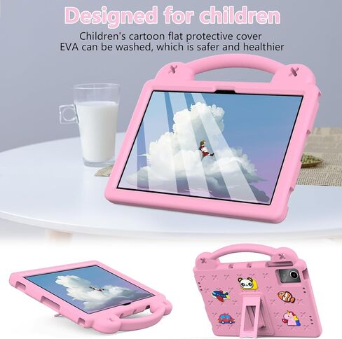 YRH لجهاز TCL Tab 8le Tablet Case 2023، غطاء كرتوني للأطفال EVA Boy Girl لجهاز TCL Tab 8 LE (9137w)/Tab 8 WiFi (9132x)، مع مقبض حامل، وردي in Kuwait