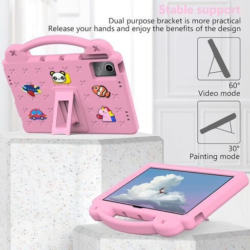YRH لجهاز TCL Tab 8le Tablet Case 2023، غطاء كرتوني للأطفال EVA Boy Girl لجهاز TCL Tab 8 LE (9137w)/Tab 8 WiFi (9132x)، مع مقبض حامل، وردي in Kuwait